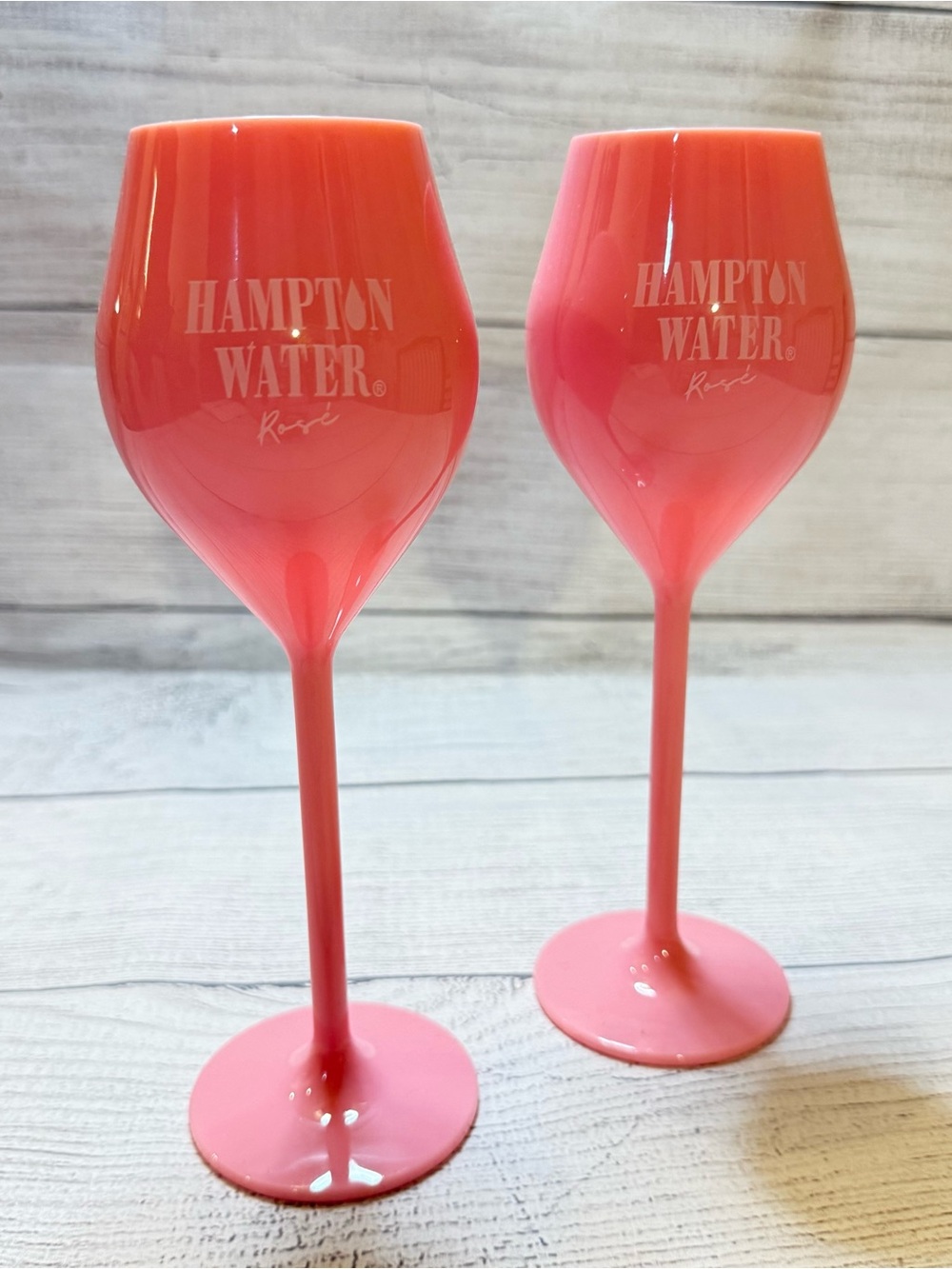 Hampton Water - Pink Stemmed Wine Glasses - Set of 2